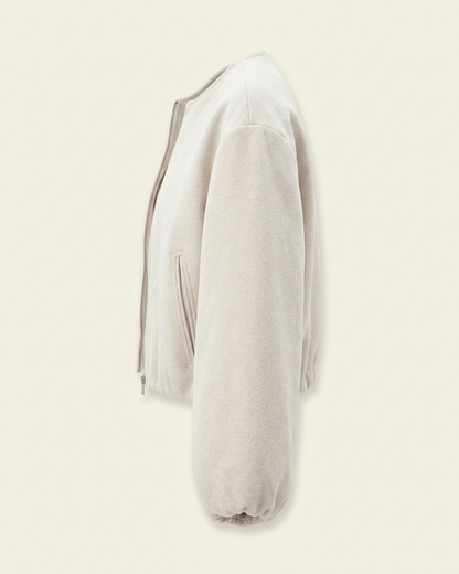 Lior Jacket - Zip in Beige - profile side