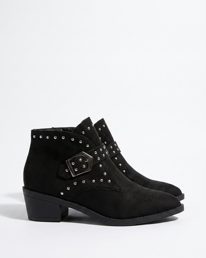 Haas Boots - Leather in Black - profile side black