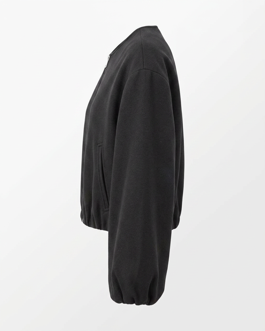 Lior Jacket - Zip in black - profile side black