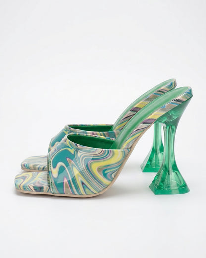 Haas Shoes - Square-Toe Leather in Green - profile side