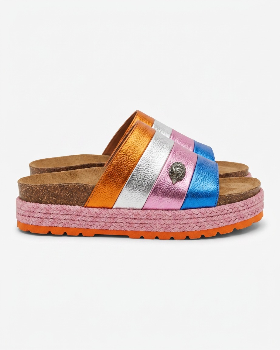 Cove Sandals - Platform in Beige - profile side