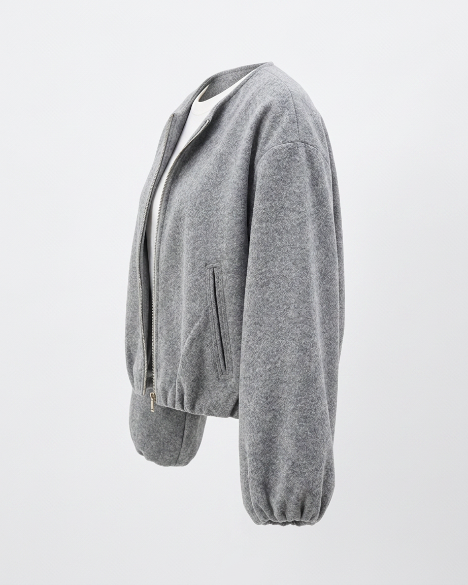 Lior Jacket - Zip in GRAY - profile side gray