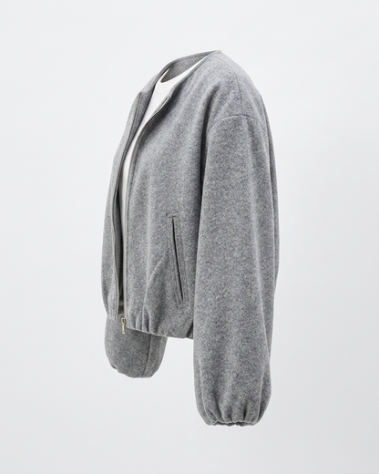 Lior Jacket - Zip in GRAY - profile side gray