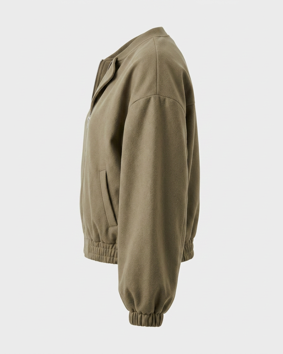 Lior Jacket - Zip in Khaki - profile side khaki