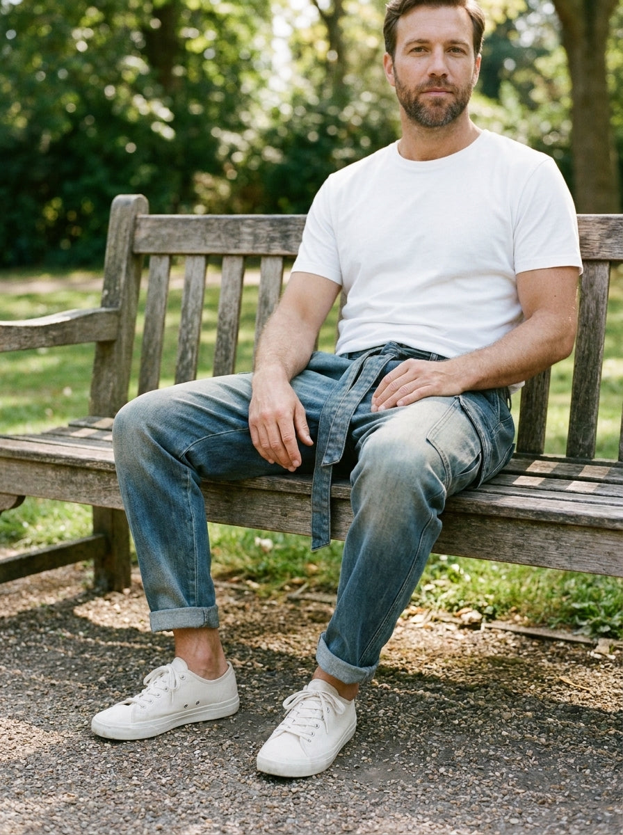Oren Trousers - Harem Denim - Dirty Blue