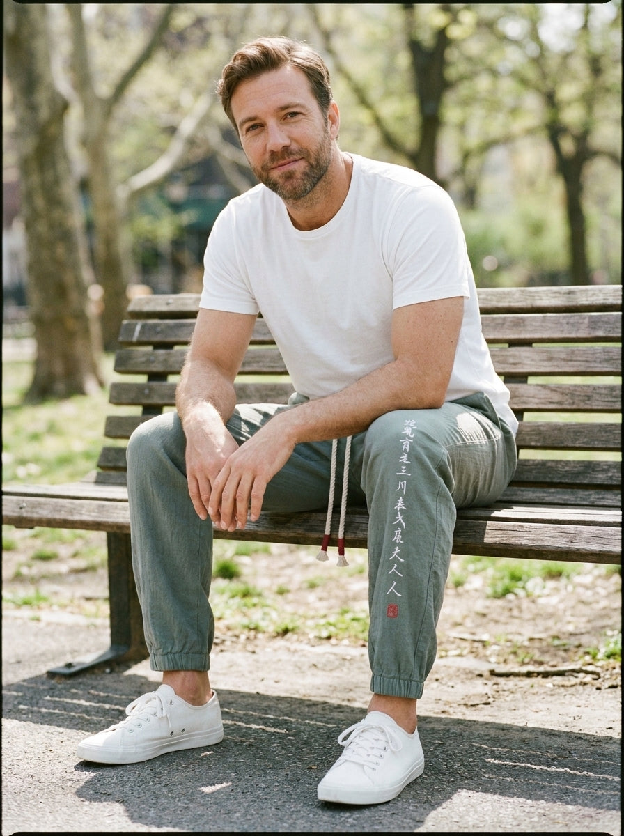 Kurouji Trousers - Easy Harem - Gray-Blue