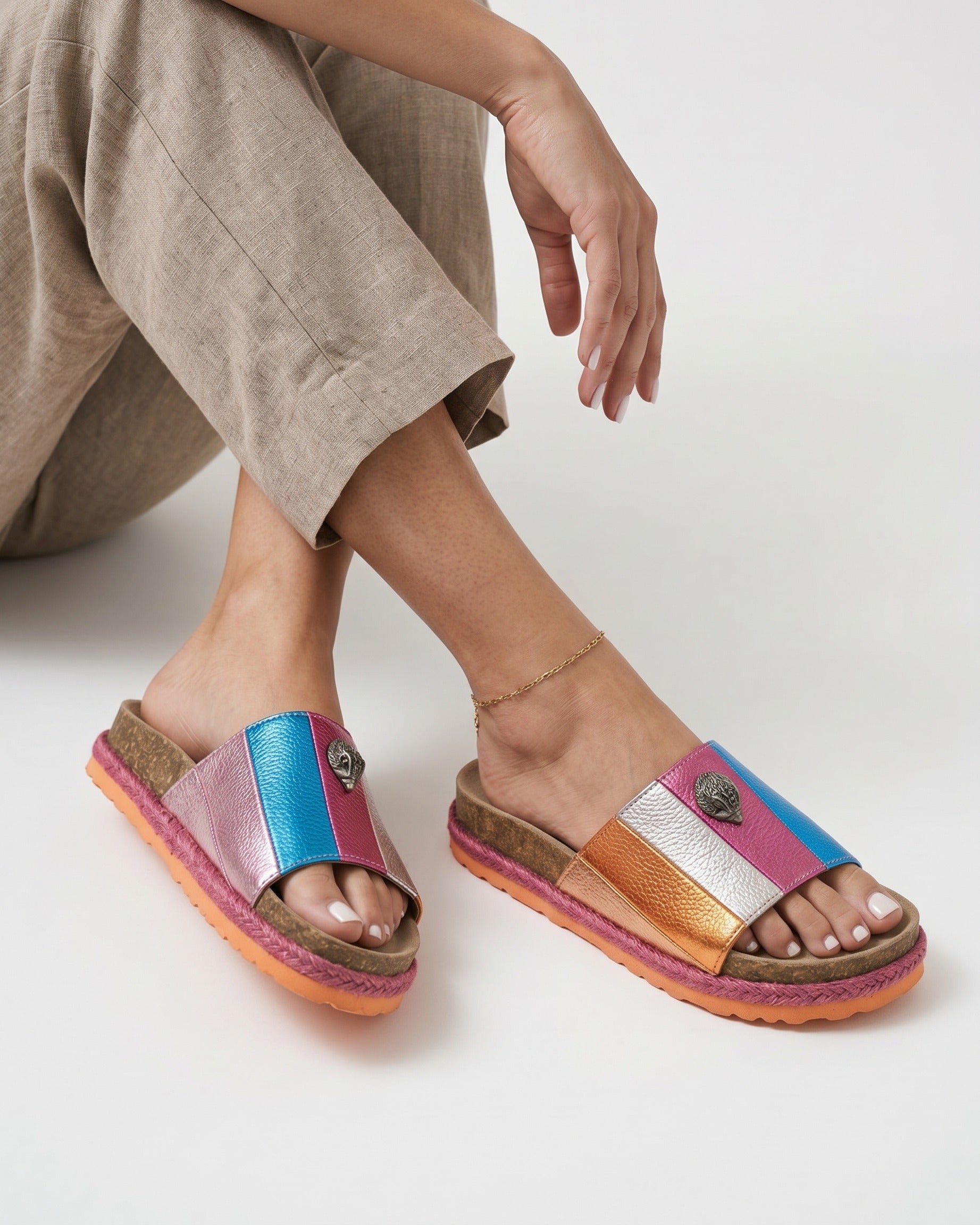 Cove Sandals - Platform in Beige - side fit