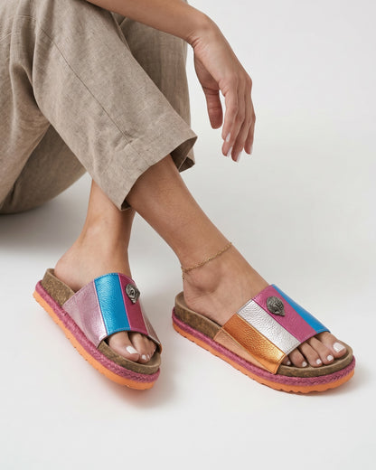 Cove Sandals - Platform in Beige - side fit