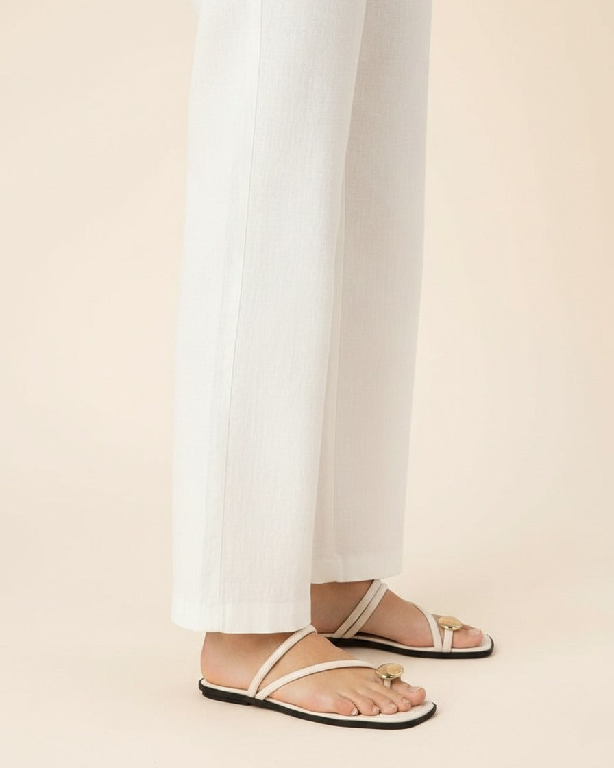 Fael Sandals - Square-Toe in Beige - side fit