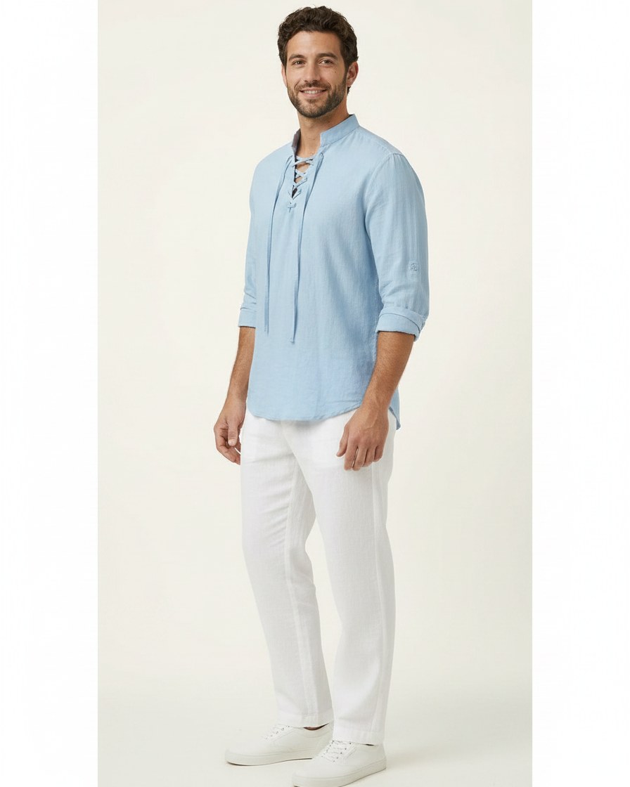 Vael Shirt - Relaxed Denim in Light Blue - side fit