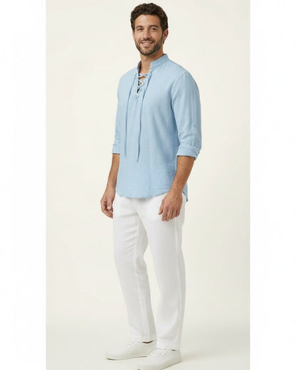 Vael Shirt - Relaxed Denim in Light Blue - side fit