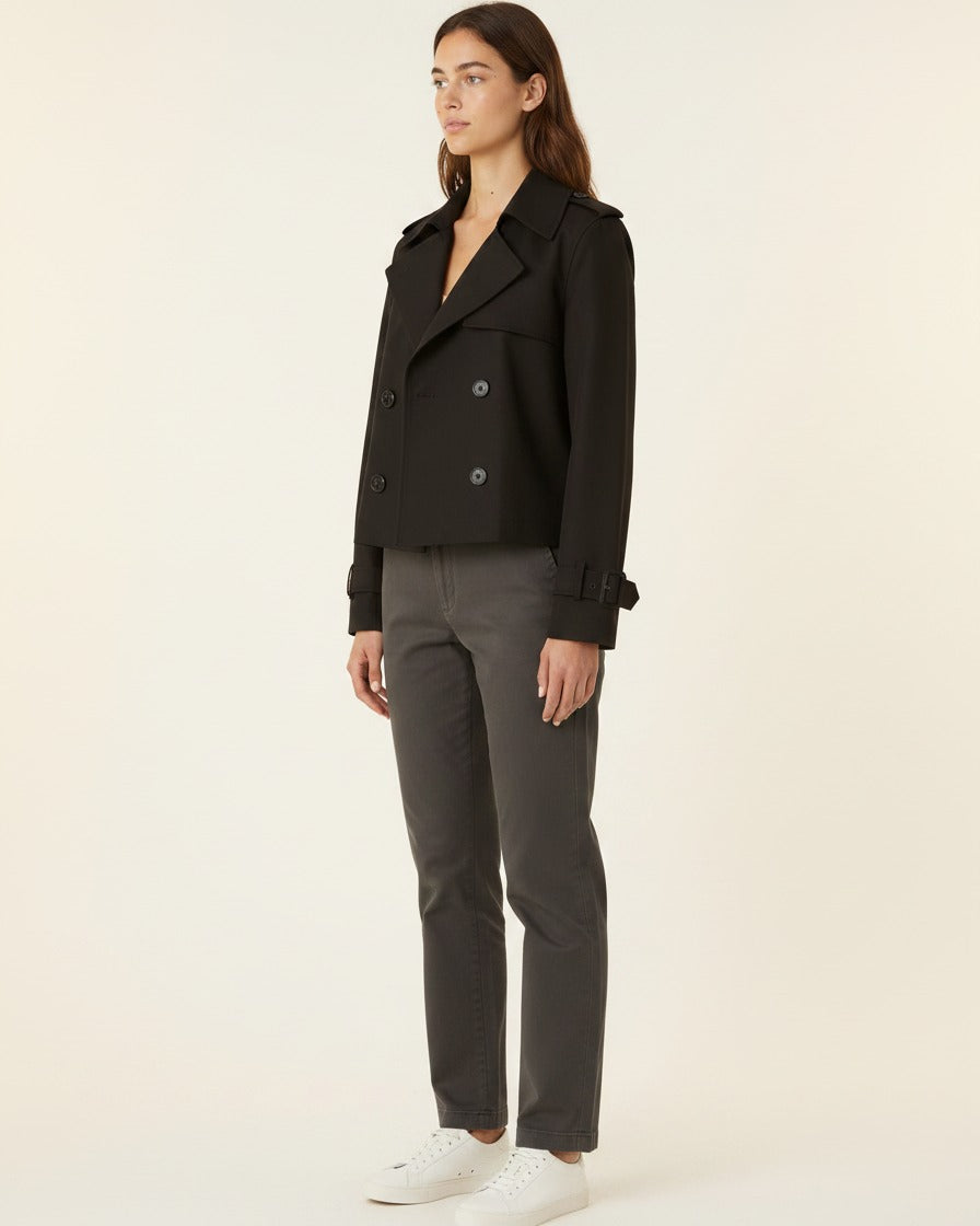 Aster Coat in Black - side fit
