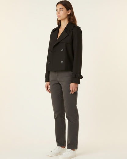 Aster Coat in Black - side fit
