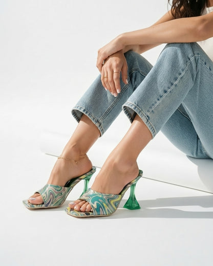 Haas Shoes - Square-Toe Leather in Green - side fit