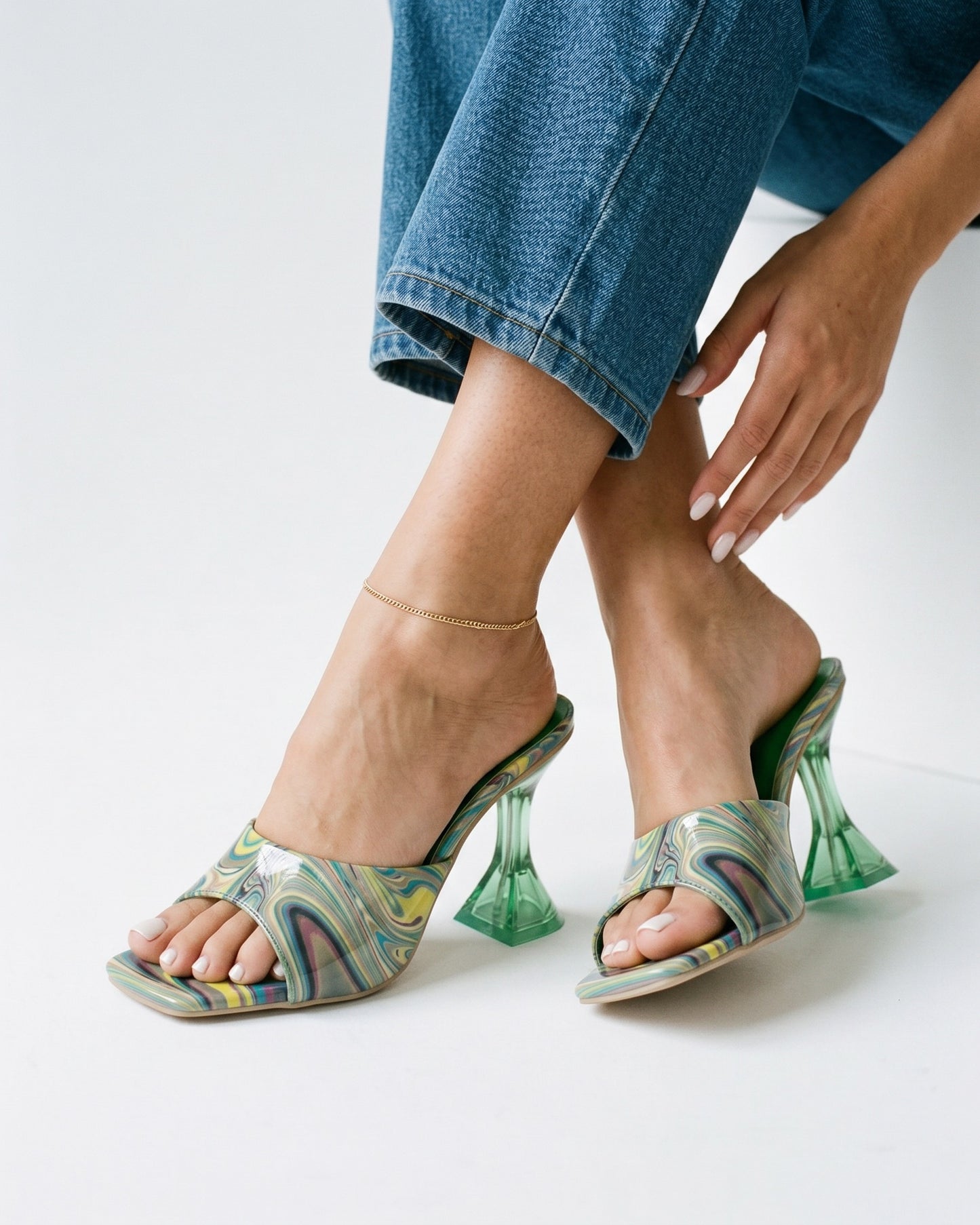 Haas Shoes - Square-Toe Leather in Green - side fit