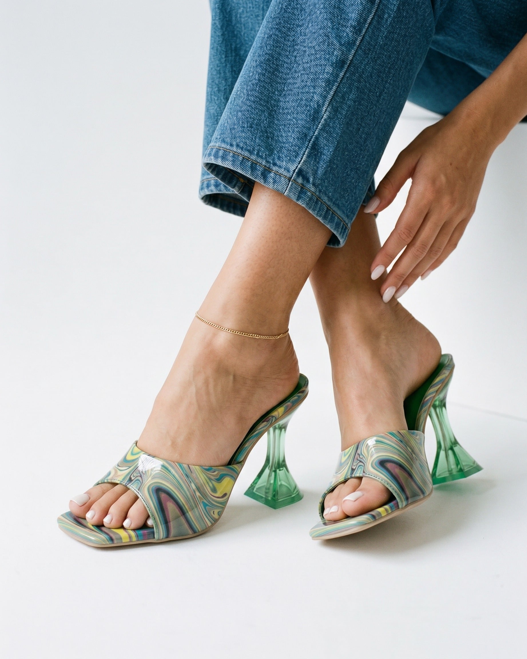 Haas Shoes - Square-Toe Leather in Green - side fit