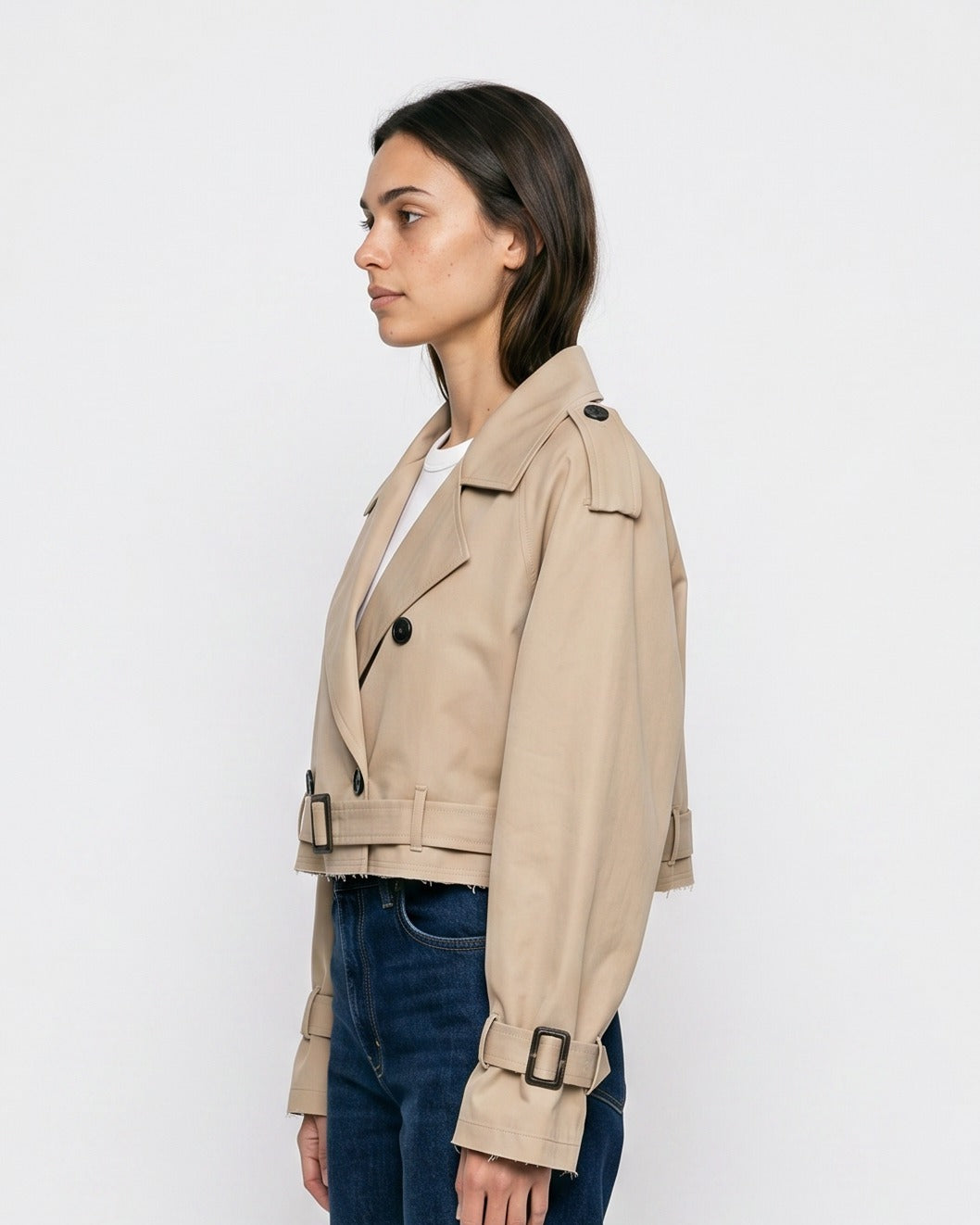 Nils Coat in Beige - side fit