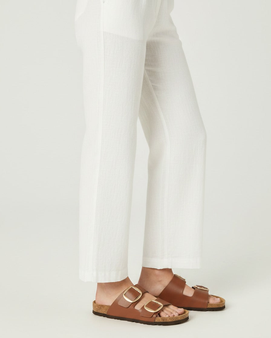 Vela Sandals - Faux Leather in Brown - side fit
