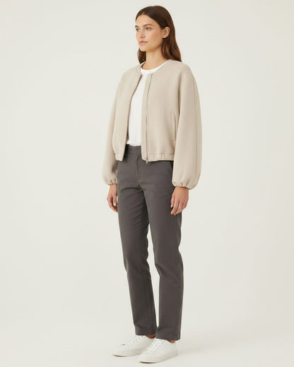 Jude Jacket - Zip in Beige - side fit