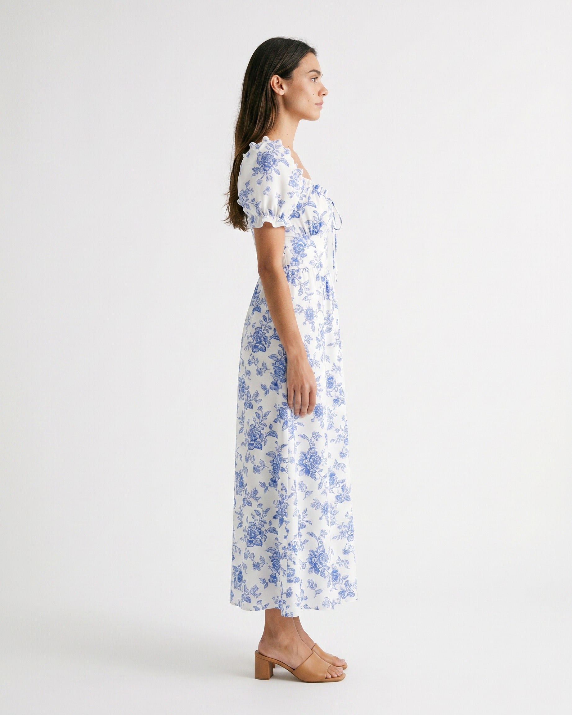 Clio Dress in WHITE - side fit