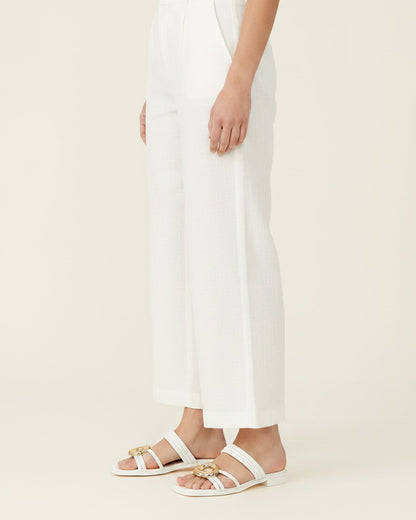 Lars Sandals - Square-Toe Block-Heel Leather in WHITE - side fit