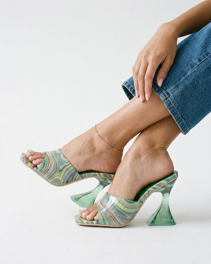 Haas Shoes - Square-Toe Leather in Green - side fit