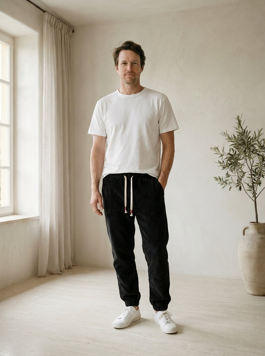 Haruki Corduroy Trousers - Black