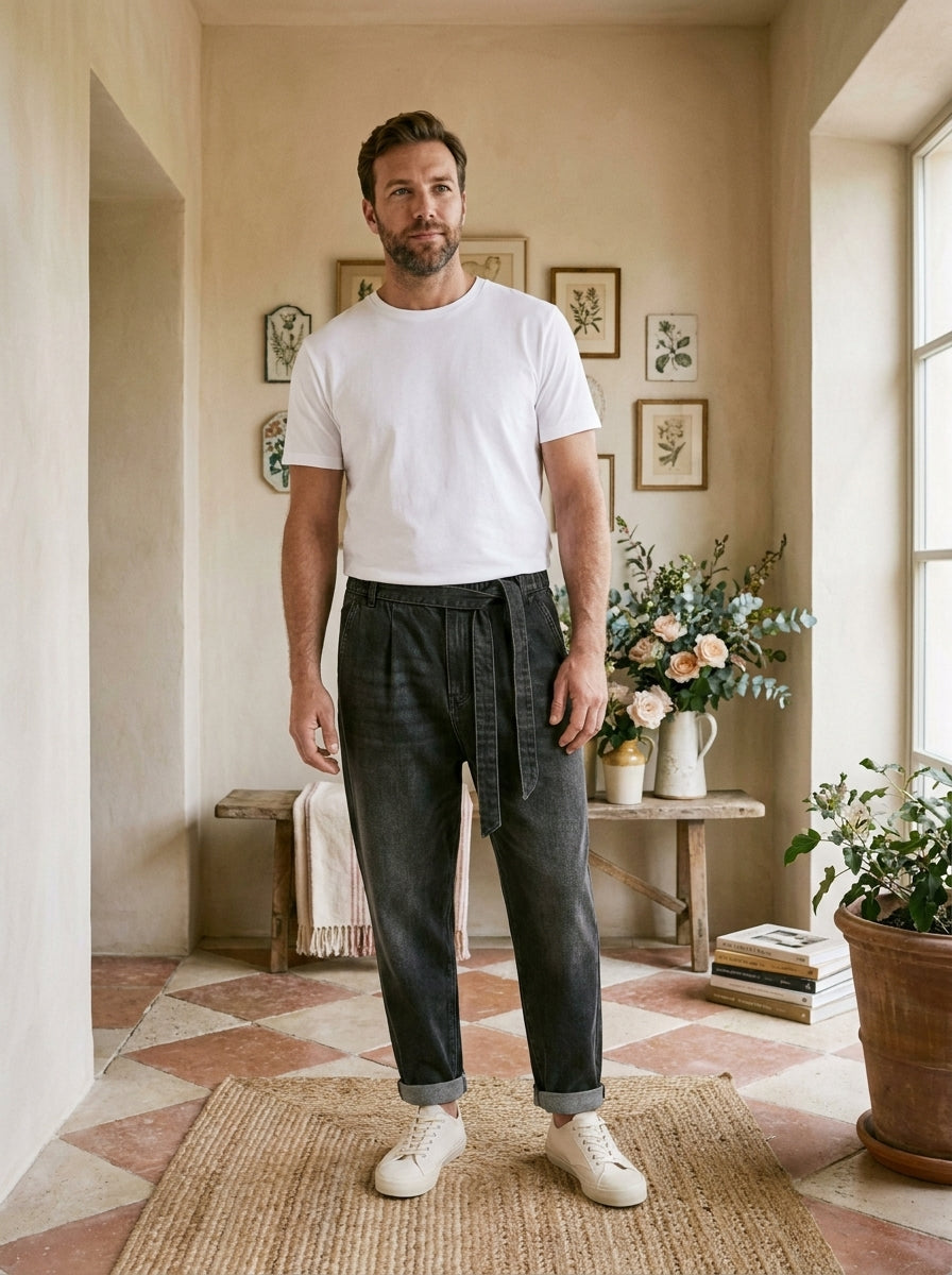Oren Trousers - Harem Denim - Black
