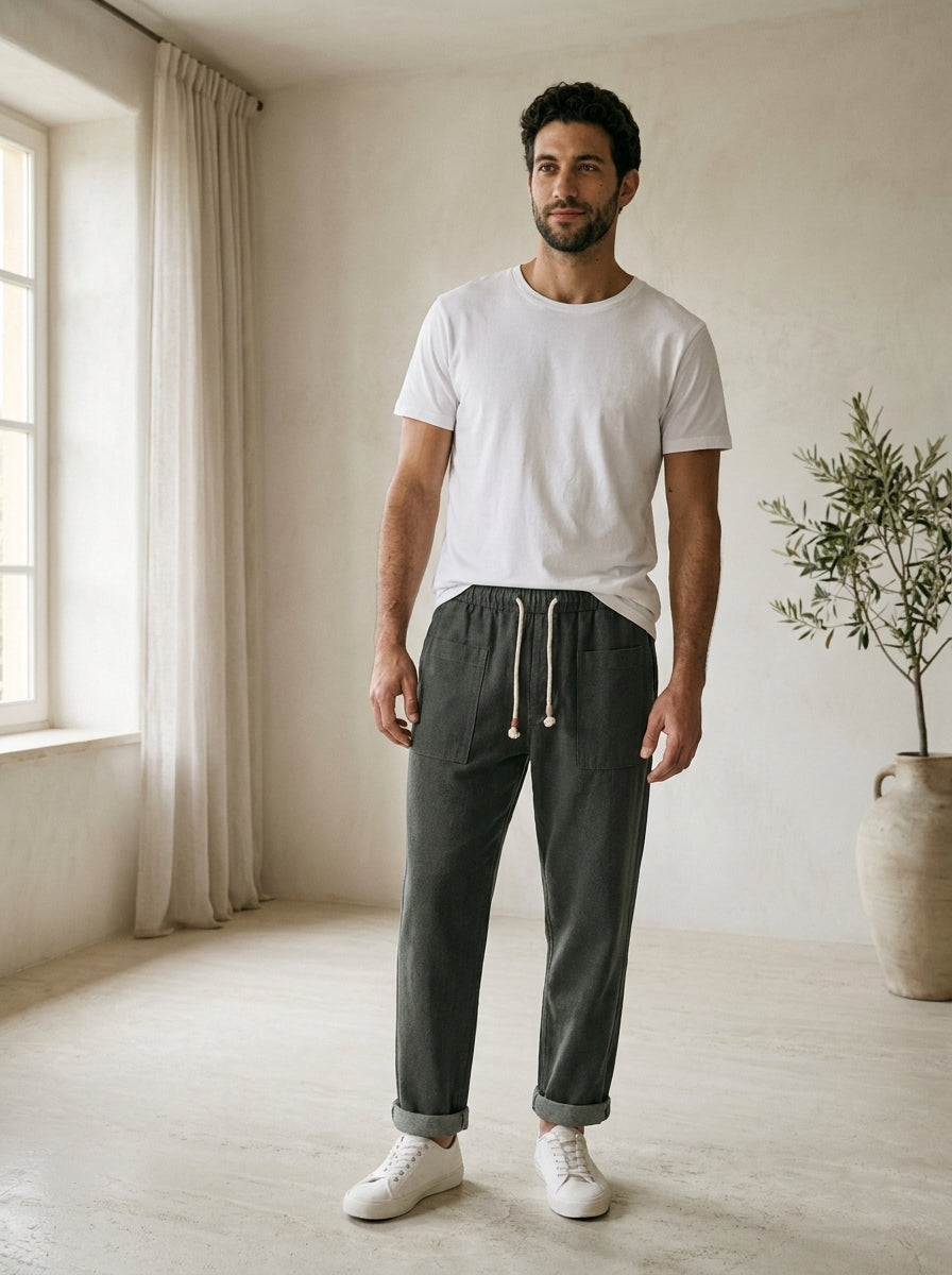 Hiroshi Trousers - Tailored Drawstring - Black