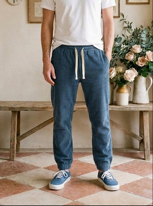 Haruki Trousers - Relaxed Corduroy - Blue