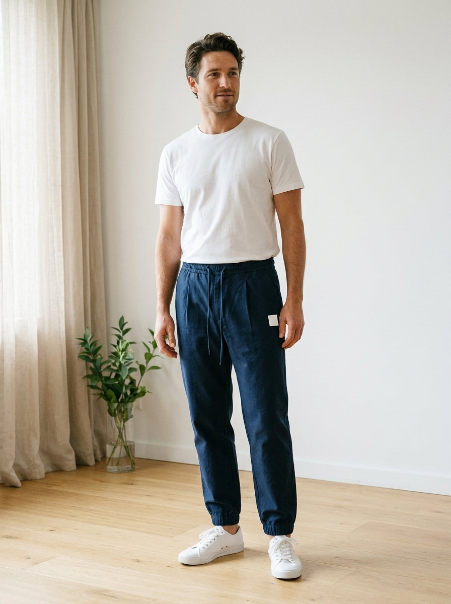 Kazekawa Trousers - Straight Crepe - Blue