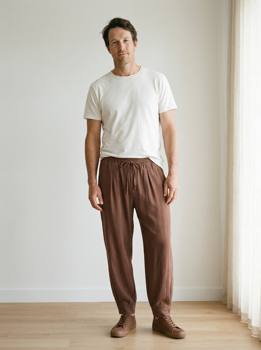 Makito Trousers - Everyday Drawstring - Brown