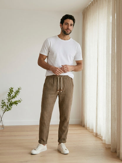 Moshihiro Trousers - Relaxed Everyday - Brown