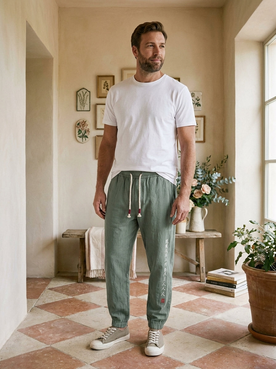 Kurouji Trousers - Easy Harem - Gray-Blue