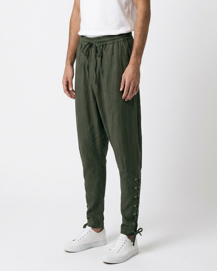 Jaan Trousers - Relaxed Linen in Green - studio 1 green