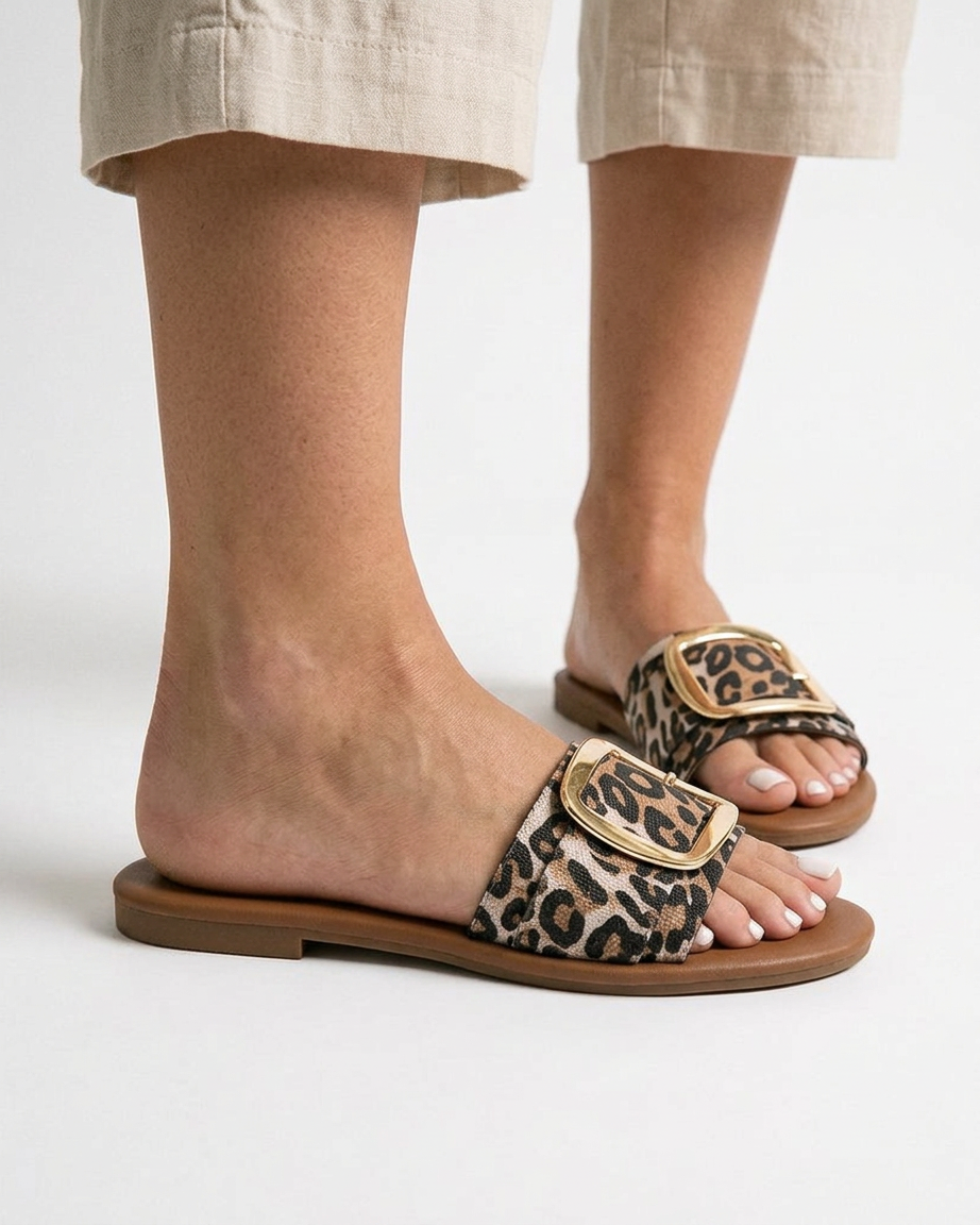 Arco Sandals in Leopard print - studio 1 leopard print