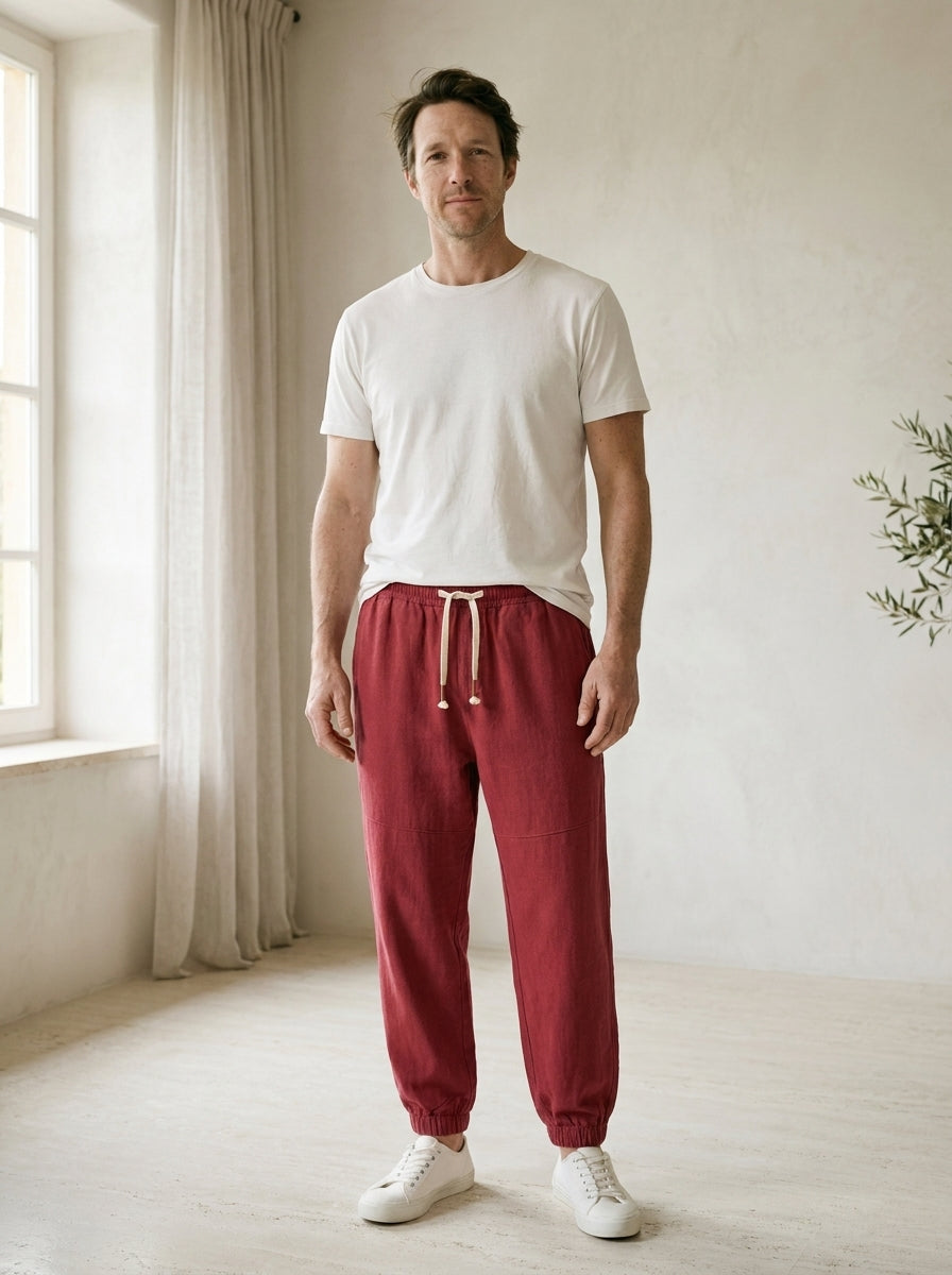 Yoshika Trousers - Relaxed Drawstring - Red
