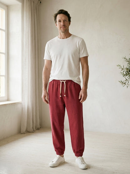Yoshika Trousers - Relaxed Drawstring - Red
