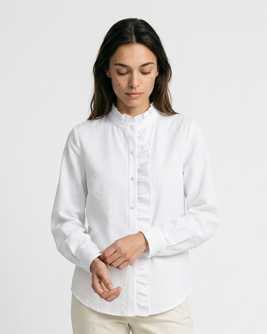 Zeno Blouse - Stand-Collar in WHITE - studio 1 white