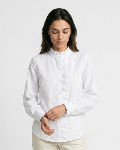 Zeno Blouse - Stand-Collar in WHITE - studio 1 white