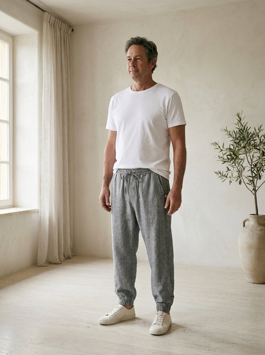 Raijin Trousers - Cuffed Harem - White Heather